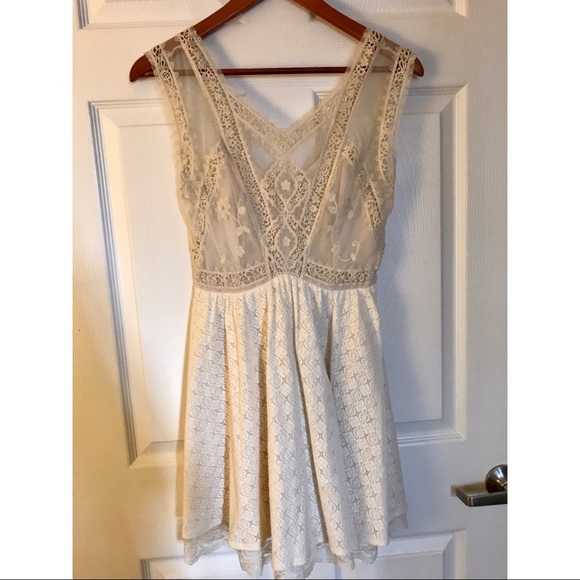 Free People Dresses & Skirts - Free People Crochet and Lace Cream Dress